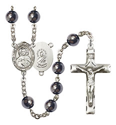 Scapular 8mm Hematite Rosary R6003S-8098