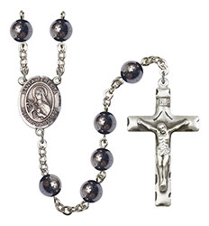 Santa Teresita 8mm Hematite Rosary R6003S-8106SP