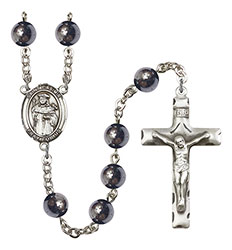 St. Casimir of Poland 8mm Hematite Rosary R6003S-8113