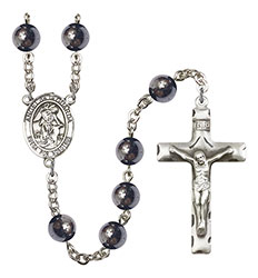 Angel de la Guardia 8mm Hematite Rosary R6003S-8118SP