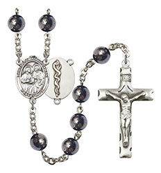 Sts. Cosmas &amp; Damian/Doctors 8mm Hematite Rosary R6003S-8132S8