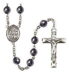 St. Germaine Cousin 8mm Hematite Rosary R6003S-8211