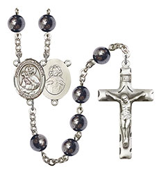 O/L of Mount Carmel 8mm Hematite Rosary R6003S-8243