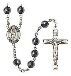 O/L of Knock 8mm Hematite Rosary R6003S-8246