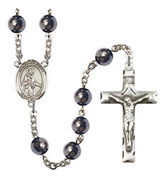 St. Remigius of Reims 8mm Hematite Rosary R6003S-8274