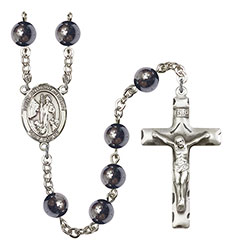 St. Anthony of Egypt 8mm Hematite Rosary R6003S-8317