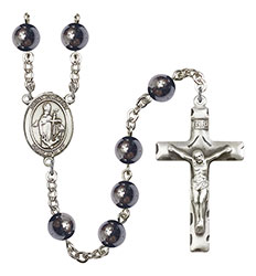 St. Clement 8mm Hematite Rosary R6003S-8340