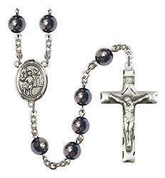 St. Vitus 8mm Hematite Rosary R6003S-8368