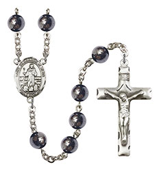 St. Bernadine of Sienna 8mm Hematite Rosary R6003S-8387