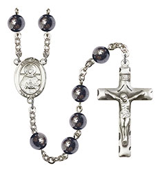 St. Daria 8mm Hematite Rosary R6003S-8396