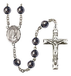 St. Lucy 8mm Hematite Rosary R6003S-8422
