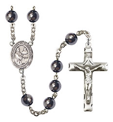 St. Claude de la Colombiere 8mm Hematite Rosary R6003S-8432