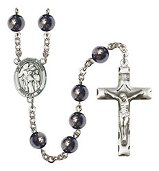 Guardian Angel w/Children 8mm Hematite Rosary R6003S-8439