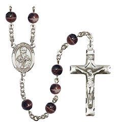 St. Alexander Sauli 7mm Brown Rosary R6004S-8012