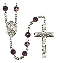 St. Francis Xavier 7mm Brown Rosary R6004S-8037