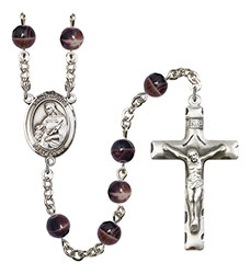 St. Agnes of Rome 7mm Brown Rosary R6004S-8128