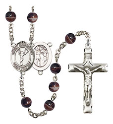 St. Sebastian/Cheerleading 7mm Brown Rosary R6004S-8170