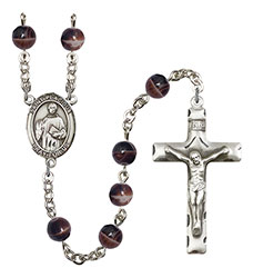 St. Placidus 7mm Brown Rosary R6004S-8240