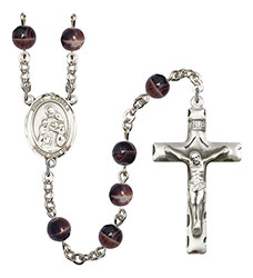 St. Angela Merici 7mm Brown Rosary R6004S-8284