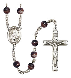 St. Amelia 7mm Brown Rosary R6004S-8313
