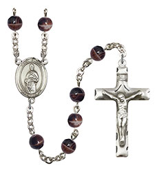 St. Eligius 7mm Brown Rosary R6004S-8402