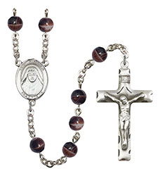 St. Alphonsa of India 7mm Brown Rosary R6004S-8406