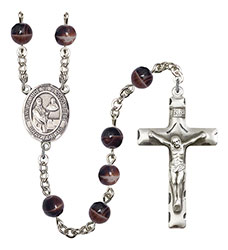 St. Claude de la Colombiere 7mm Brown Rosary R6004S-8432