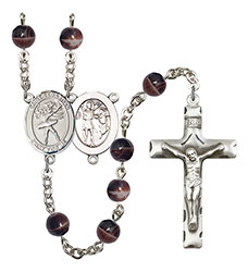 St. Sebastian/Dance 7mm Brown Rosary R6004S-8612