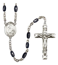 St. Charles Borromeo 8x5mm Black Onyx Rosary R6005S-8020