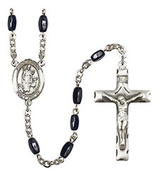 St. Hubert of Liege 8x5mm Black Onyx Rosary R6005S-8045