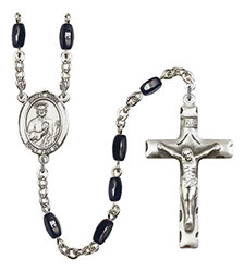 St. Jude Thaddeus 8x5mm Black Onyx Rosary R6005S-8060