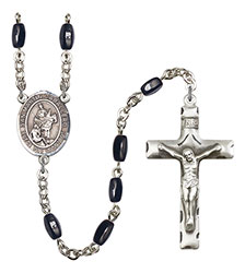 San Martin Caballero 8x5mm Black Onyx Rosary R6005S-8200SP