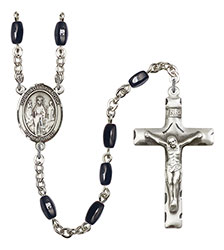 O/L of Knock 8x5mm Black Onyx Rosary R6005S-8246