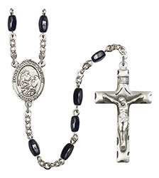 St. Bernard of Montjoux 8x5mm Black Onyx Rosary R6005S-8264