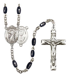 Divine Mercy 8x5mm Black Onyx Rosary R6005S-8366