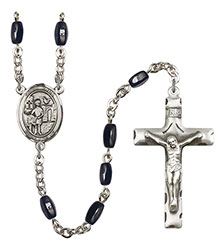 St. Vitus 8x5mm Black Onyx Rosary R6005S-8368