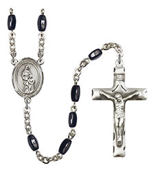 St. Anne 8x5mm Black Onyx Rosary R6005S-8374