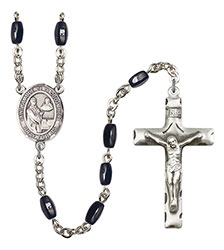 St. Claude de la Colombiere 8x5mm Black Onyx Rosary R6005S-8432