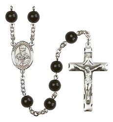 St. Alexander Sauli 7mm Black Onyx Rosary R6007S-8012