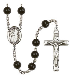 St. Brendan the Navigator 7mm Black Onyx Rosary R6007S-8018