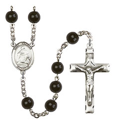 St. Charles Borromeo 7mm Black Onyx Rosary R6007S-8020