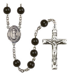 San Francis 7mm Black Onyx Rosary R6007S-8036SP