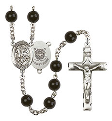 St. George/Coast Guard 7mm Black Onyx Rosary R6007S-8040S3