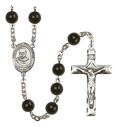 St. Maximilian Kolbe 7mm Black Onyx Rosary R6007S-8073