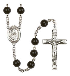 St. Monica 7mm Black Onyx Rosary R6007S-8079