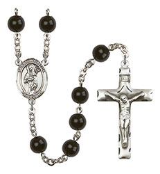 St. Scholastica 7mm Black Onyx Rosary R6007S-8099