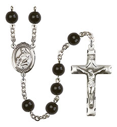 St. Agnes of Rome 7mm Black Onyx Rosary R6007S-8128