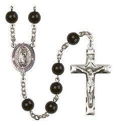 Virgen de Guadalupe 7mm Black Onyx Rosary R6007S-8206SP