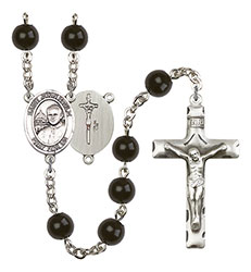 St. John Paul II 7mm Black Onyx Rosary R6007S-8234