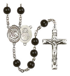 O/L of Mount Carmel 7mm Black Onyx Rosary R6007S-8243